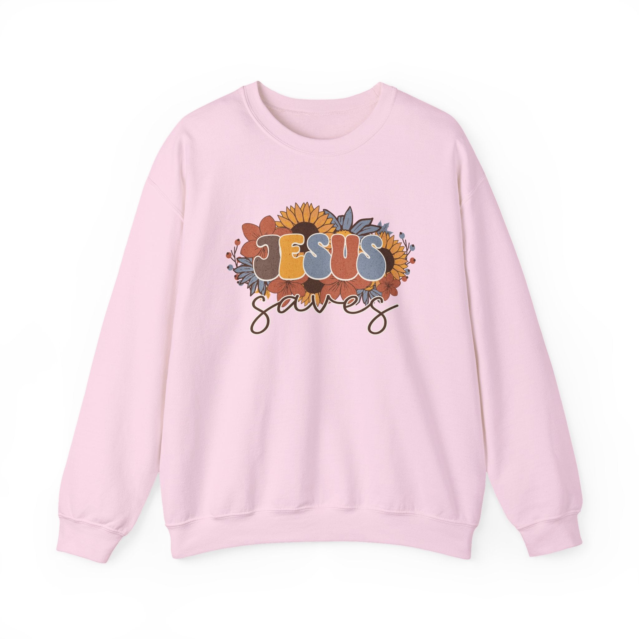 Christian Sweatshirt – “Jesus Saves” | Unisex Faith-Based Crewneck for Everyday Wear